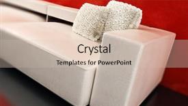  Presentation with modern - Slide deck consisting of modern-couch-with-white-pillows background and a soft green colored foreground