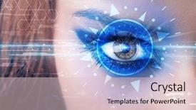  Presentation with cyber - Beautiful theme featuring modern cyber girl with technolgy backdrop and a  colored foreground