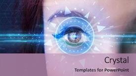  Presentation with cyber - Audience pleasing presentation consisting of modern cyber girl with technolgy backdrop and a  colored foreground