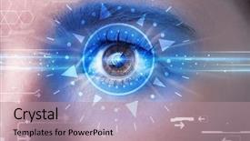  Presentation with cyber - Cool new presentation theme with modern cyber girl with technolgy backdrop and a  colored foreground