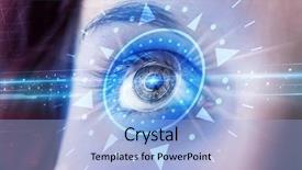  Presentation with iris - Presentation theme with modern cyber girl with technolgy background and a  colored foreground