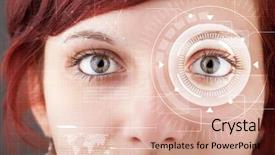  Presentation with cyber security eye - Amazing PPT layouts having modern cyber girl with technolgy backdrop and a lemonade colored foreground