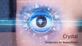  Presentation with iris - Colorful theme enhanced with modern cyber man with technolgy backdrop and a coral colored foreground