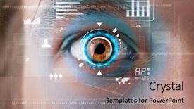  Presentation with cyber - Amazing slides having modern cyber man with technology backdrop and a coral colored foreground