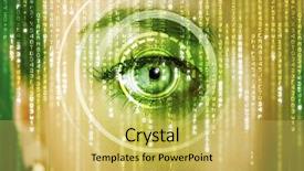  Presentation with matrix - PPT theme consisting of modern cyber woman with matrix background and a yellow colored foreground