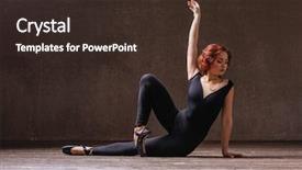  Presentation with audiotape audio studio - Colorful PPT layouts enhanced with modern dance - young beautiful ballerina posing backdrop and a  colored foreground