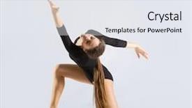  Presentation with art dance - Theme with modern dance - young girl engaged art gymnastic background and a sky blue colored foreground