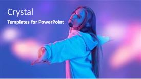  Presentation with modern color - PPT theme consisting of modern-dance-and-music-pretty background and a cobalt blue colored foreground