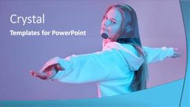  Presentation with music singing - Theme consisting of modern-dance-and-music-pretty background and a light blue colored foreground