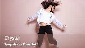  Presentation with light pink - Beautiful presentation theme featuring modern dancer poses in front backdrop and a coral colored foreground