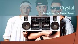  Presentation with hip hop dancing - Slide deck featuring modern dancers dancing hip-hop background and a ocean colored foreground