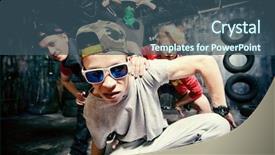  Presentation with hip hop dancing - Presentation having modern dancers dancing background and a ocean colored foreground