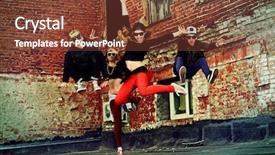  Presentation with hip hop - Beautiful slide set featuring modern dancers dancing backdrop and a tawny brown colored foreground