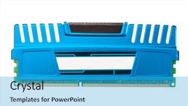  Presentation with memory ram - Slides with modern ddr ram memory isolated background and a cyan colored foreground