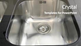  Presentation with kitchen sink splash - Audience pleasing PPT theme consisting of modern decoration house stainless steel backdrop and a gray colored foreground
