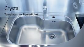  Presentation with stainless steel - Amazing PPT layouts having modern decoration house stainless steel backdrop and a light blue colored foreground