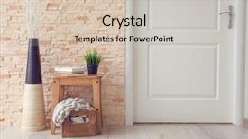  Presentation with white clay tiled roof - Slide set with modern decoration with white door background and a soft green colored foreground