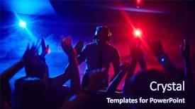  Presentation with night club - Cool new slide set with modern deejay firing up dancing backdrop and a wine colored foreground