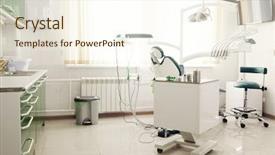  Presentation with enamel - Presentation design consisting of modern dental cabinet background and a cream colored foreground