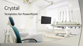  Presentation with dental - Presentation design featuring modern dental room background and a white colored foreground