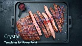 Presentation with wagyu - Amazing PPT layouts having modern-design-barbecue-dry-aged backdrop and a wine colored foreground