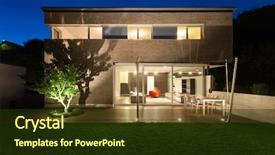  Presentation with beautiful flowers border floral design - PPT layouts with modern design beautiful house night background and a tawny brown colored foreground