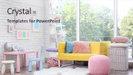  Presentation with design - Slide deck enhanced with modern design of child's room background and a light gray colored foreground