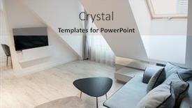  Presentation with home design - Cool new PPT layouts with modern-design-home-interior backdrop and a light gray colored foreground
