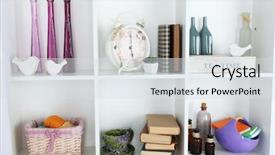  Presentation with closet - Amazing slide deck having modern design interior of room with closet indoors backdrop and a sky blue colored foreground