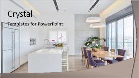  Presentation with kitchen design - Cool new presentation design with modern design luxury kitchen backdrop and a light gray colored foreground