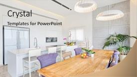  Presentation with kitchen design - Presentation featuring modern design luxury white kitchen background and a light gray colored foreground