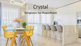  Presentation with kitchen design - Audience pleasing presentation theme consisting of modern design of luxury white backdrop and a light gray colored foreground