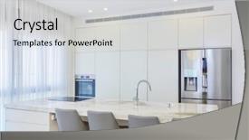  Presentation with kitchen design - Presentation theme enhanced with modern design of luxury white background and a light gray colored foreground