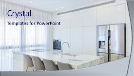  Presentation with kitchen design - Amazing PPT theme having modern design of luxury white backdrop and a  colored foreground