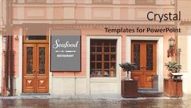  Presentation with seafood - Presentation theme consisting of modern design of seafood restaurant background and a coral colored foreground