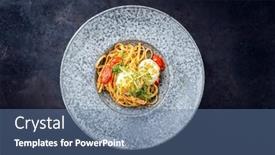  Presentation with spaghetti - Slides consisting of modern-design-traditional-fried-scallops background and a ocean colored foreground