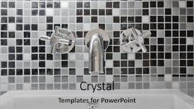  Presentation with water tap - Theme featuring modern designer chrome water mixer background and a light gray colored foreground