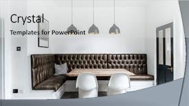  Presentation with dining - Presentation consisting of modern designer kitchen dining area background and a light gray colored foreground
