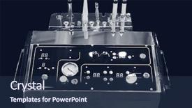  Presentation with needle - PPT theme enhanced with modern device for needle free background and a ocean colored foreground