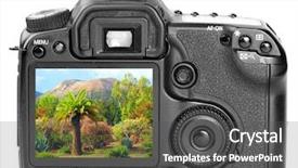  Presentation with paradise island - Amazing slides having modern digital camera back side backdrop and a dark gray colored foreground