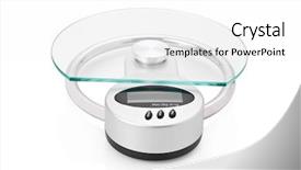  Presentation with kitchen - PPT theme consisting of modern digital kitchen scale isolated background and a  colored foreground