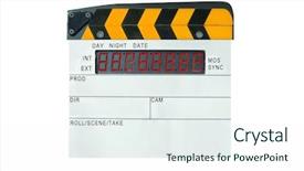  Presentation with video production - Slides enhanced with modern digital slate isolated background and a sky blue colored foreground