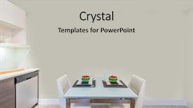 Presentation with dining - Beautiful presentation theme featuring modern dining room in luxury backdrop and a light gray colored foreground