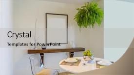 Presentation with dining - Amazing presentation theme having modern-dining-room-in-luxury backdrop and a light gray colored foreground