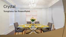  Presentation with luxury house - Slides having modern dining room in luxury background and a light gray colored foreground