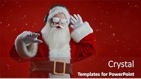  Presentation with christmas music - Slide set enhanced with modern-dj-santa-claus background and a tawny brown colored foreground