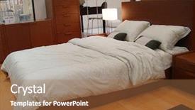  Presentation with bedroom modern - Beautiful slide deck featuring modern double bedroom backdrop and a coral colored foreground