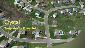  Presentation with middle class - PPT theme with modern eastern us bedroom community background and a tawny brown colored foreground