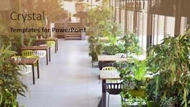  Presentation with ecology - Presentation consisting of modern-eco-restaurant-interior-ecology background and a coral colored foreground