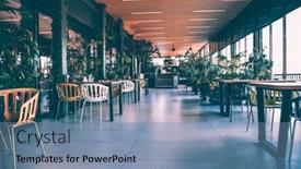  Presentation with eco - Presentation theme consisting of modern-eco-restaurant-interior-ecology background and a seafoam green colored foreground